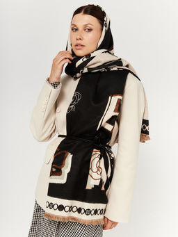 в составе ШЕРСТЬ и КАШЕМИР Большой, мягкий, теплый двусторонний палантин - Tantino фото 8