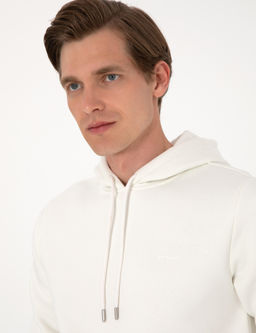 Beyaz 2 _plik Regular Fit __i Polarl_ Kap__onlu Basic Sweatshirt - Pierre cardin фото 2