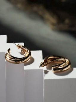 Серьги металл Переплетение тренд, цвет золото - Qf фото 4