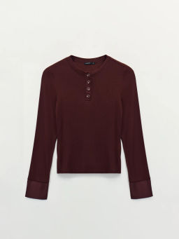 Лонгслив в рубчик из вискозы / Zarina  фото 8