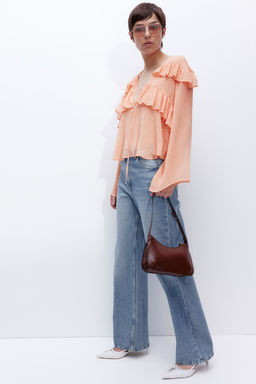 Blusa de volantes efecto arrugado - H&m фото 2