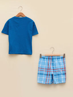 Bisiklet Yaka Bask?l? K?sa Kollu K?z ?ocuk ?ortlu Pijama Tak?m? - Waikiki фото 2