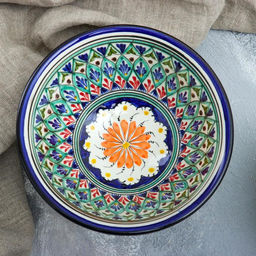 Коса Риштанская Керамика Узоры, 18 см, большая, микс - Шафран фото 9