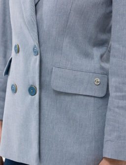 Mavi Keten Kar___ml_ Kruvaze Ceket - Pierre cardin фото 7