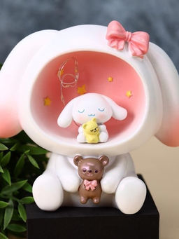 Kопилка - ночник Plush friends, pink (14,5 см), пластик