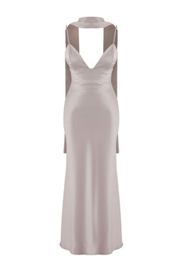 Kahverengi Sal Detayl? Saten Dokuma Maxi Abiye Gece Mezuniyet Elbisesi TPRSS25EL00312 - Trendyolmilla фото 36