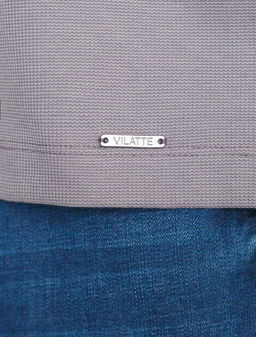 Футболка-поло из фактурного трикотажа - Vilatte фото 3