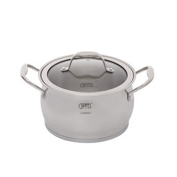 1538 GIPFEL Набор посуды CANTATA 10пр. Состав: ковш 16х9см/1,8л с крышкой, кастрюли 16х9см/1,8л, 18х10см/2,8л, 20х12см/3,5л, 24х14см/6л с крышками, с индукционным капсульным дном. Материал: нерж. сталь 18/10. Толщина: 0,7мм  фото 5