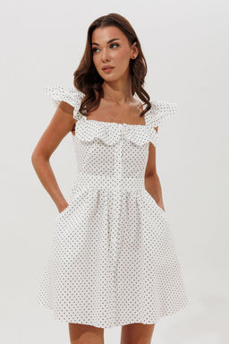 Сарафан VN Fashion 1159 белый в горошек
