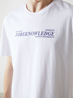 Bisiklet Yaka K?sa Kollu Bask?l? Penye Erkek Ti??rt