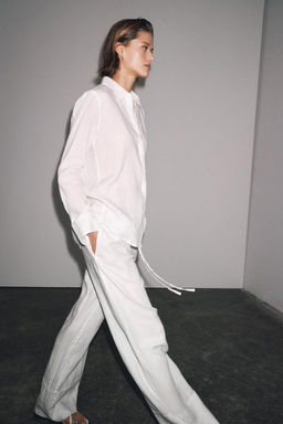 ZW COLLECTION 100% LINEN PALAZZO TROUSERS - Zara фото 20