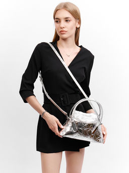 LACCOMA сумка Y2218-серебристый натуральная кожа полиэстер  фото 7