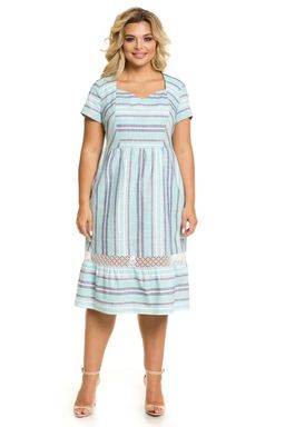 Платье 1033 цветная полоска - Novita фото 2