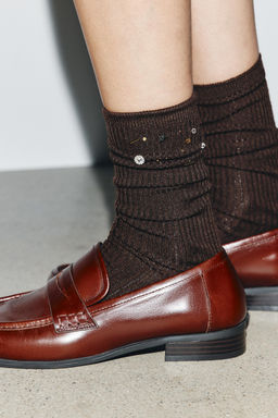 WOOL SOCKS WITH JEWELS AND BEADS