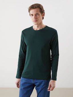 Bisiklet Yaka Uzun Kollu Penye Erkek Ti??rt