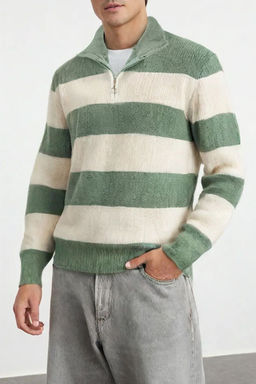 Trendyolmilla Man Siyah Fitted Triko Kazak TMNAW25KZ00062 фото 4