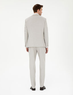 Bej Extra Slim Fit Yelekli Tak_m Elbise