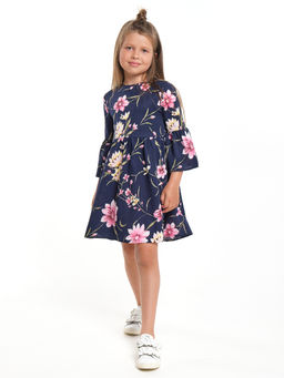 Платье для девочки UD 6531 синий/цветы - Mini maxi фото 4