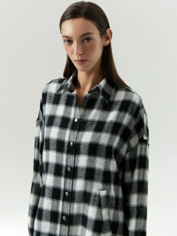 ЕМКА / Платье-рубашка миди в клетку - Emka фото 3