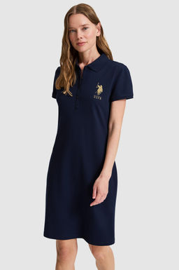 Kad_n Lacivert Polo Yaka _rme Elbise