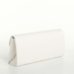 Сумка-клатч женская вечерняя на магните, на длинной цепочке, с декоративным бантом, белая