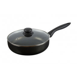 Сотейник "Кумир" алюмин. 24см, со стекл. крышкой, с ручкой (АП) (Б.Калитва) (86243)