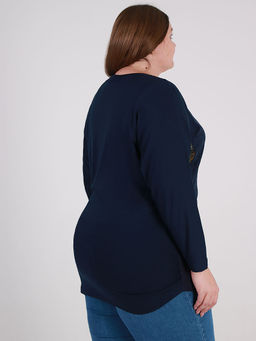 Туника темно-синяя plus size - Almond фото 3