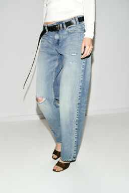 JEANS Z1975 STRAIGHT LOW-RISE RIPPED - Zara фото 15