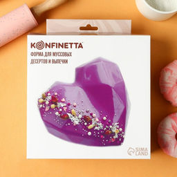 УЦЕНКА Форма для муссовых десертов и выпечки KONFINETTA Геометрия любви, 21.5?20?6 см, цвет белый