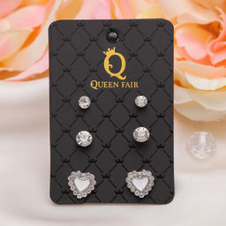 Пусеты 3 пары Сердце, цвет МИКС - Queen fair фото 5