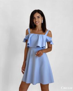 Платье Стелла Bordo (голубой) - Nadi bordo фото 2