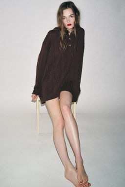 CABLE KNIT POLO SHIRT - Zara фото 5