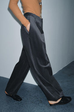 ZW COLLECTION CORDUROY TROUSERS WITH DARTS - Zara фото 8