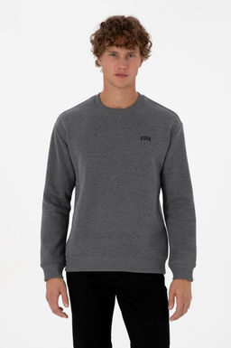 Erkek Antrasit Melanj Basic Sweatshirt