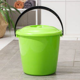 Ведро с крышкой, 10 л, d=32 см, h=26 см, пластик, МИКС