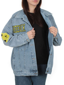 5803 LT. BLUE Куртка джинсовая женская оверсайз - Fashion фото 6