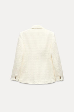 TEXTURED DOUBLE-BREASTED BLAZER - Zara фото 6