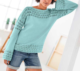 Пуловер, бирюзовый - Heine фото 3