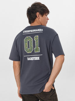 Футболка мужская серая с надписью