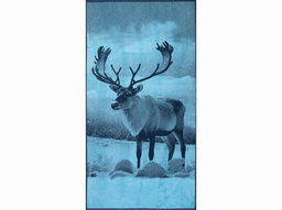 Полотенце махровое 6с102.413ж1 Фото-олень(джинс) 81х160см