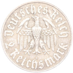 2 рейхсмарки 1933 года A Германия 450 лет со дня рождения Мартина Лютера