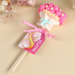 Леденец на палочке 8 марта, цветы, 30 г - Фабрика счастья фото 2