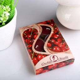 Цена за 2 шт. Набор свечей ароматических чайных «Вишня», 3.8×1.6 см, 3.5 ч, 12 г, 6 шт.