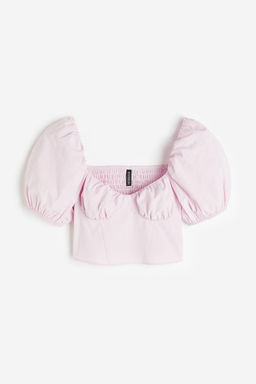 Blusa cropped con manga puffy