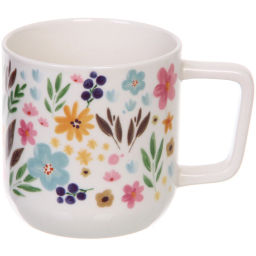 Цена за 2 шт. Кружка керамическая 390мл "Цветочный рай", микс рисунков