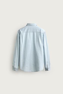 CAMISA DENIM LIGERO RAYAS / Azul claro - Zara фото 9