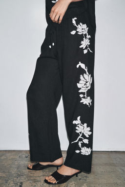 ZW COLLECTION BEADED EMBROIDERY TROUSERS - Zara фото 9
