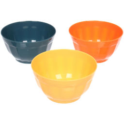 Цена за 2 шт. Салатник пластиковый "Тунис" 600мл в наборе 3шт 14*8см, цвета микс