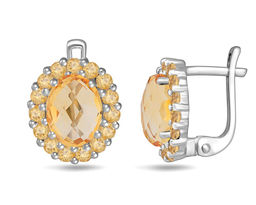 Серьги, цитрин, Ариадна