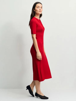 Вязаное платье поло из вискозы / Zarina  фото 3